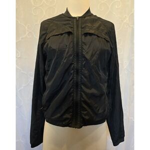 Nike Dri-FIT Running Jacket Women's M Black Full Zip Windbreaker Lightweight